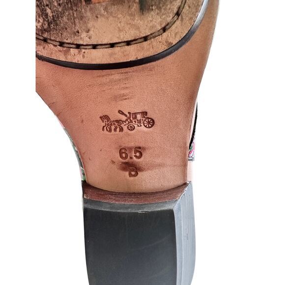 COACH Patchwork Bandit floral printed leather ankle boots booties 6.5‎ / 37 - Picture 9 of 12